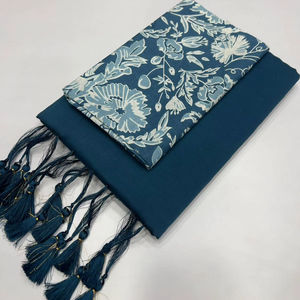 Sari en coton ethnique avec chemisier, longueur 5,50 mètres, poids environ 400 grammes, écologique, extensible, toutes saisons - Product Image 1