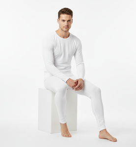 Combinaison thermique pour homme Winter Crest White, manches longues, tissu doux, chaud et respirant, structurée pour un confort par temps froid - Product Image 6