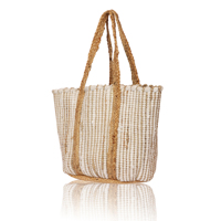 Grand sac fourre-tout en coton de luxe, fait main, écologique, réutilisable, pour les courses et la plage |   Sac de courses en toile personnalisé à porter à l'épaule