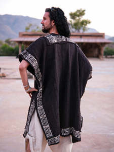 Naomi Kimono Robe élégante en coton imprimé de blocs, enveloppement Boho léger, couverture polyvalente pour les festivals de tous les jours - Product Image 3