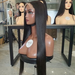 La mejor calidad Super Double Drawn Bone Straight Wig24 pulgadas 6x6 cierre Color natural Raw Extensiones de cabello humano vietnamita - Product Image 2
