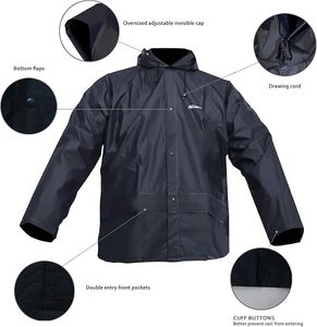 Ensemble veste et pantalon coupe-vent léger, décontracté, écologique, à capuche, unisexe, pour l'hiver - Product Image 2