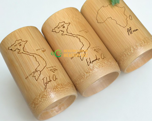 ถ้วยไม้ไผ่แบบเวียดนามเป็นมิตรต่อสิ่งแวดล้อม/ถ้วยเส้นใยไผ่แกะสลักโลโก้และบรรจุภัณฑ์แบบกำหนดเองเหมาะเป็นของขวัญปาร์ตี้ - Product Image 5