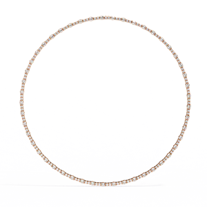 สร้อยคอเพชรเม็ดกลมสีเหลืองทอง14K สำหรับผู้หญิงใส่ในห้องปาร์ตี้ได้รับการรับรอง IGI สไตล์คลาสสิก - Product Image 3