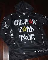 Op maat gemaakte heren winter streetwear kledingfabrikant, fleece jack met rits, casual capuchon, versierd met strass steentjes, kledingontwerper