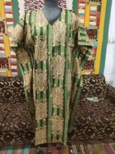 100% coton indien belle main bloc tigre imprimé caftan longue femmes tenue décontracté robe d'été ethnique naturel grande taille - Product Image 3