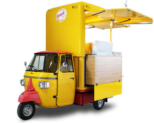 Carrito de comida Piaggio Ape eléctrico totalmente equipado, remolques Tuk para café, cerveza, Bar, aperitivos - Product Image 1