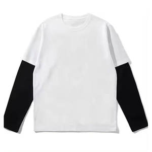 T-shirt lourd pour hommes T-shirt à manches longues double couche T-shirt personnalisé double couche nouveau style T-shirt à manches double pour garçons - Product Image 5