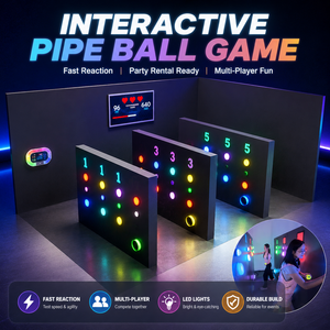 เกมติดผนังแบบลูกบอลพร้อมปุ่มไฟ LED และท่อแบบอินเทอร์แอคทีฟสำหรับใช้ในร่ม สำหรับ 2-4 คน - Product Image 4