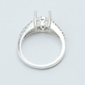 Joyería de circonia cúbica semimontada de Plata de Ley 925 al por mayor, ajuste de Punta DIY, Piedra en blanco de 8 mm para todos los tamaños de anillo, anillos finos de fundición, nuevo - Product Image 2