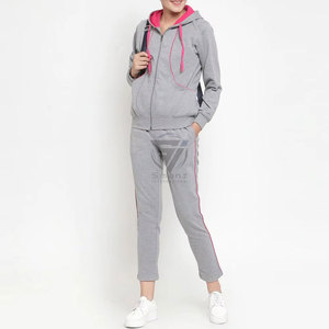 Custom Designer <b>White</b> Breathable Eco-Friendly Fleece <b>Tracksuit</b> for Women 100% Cotton Regular Fit Elastic Waist - Product Image 6