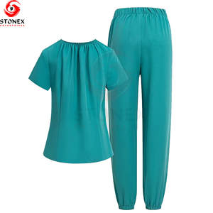 Ensembles de Blouses Médicales Unisexe Tricotés Respirants Grande Taille Couleur Unie Personnalisables Haute Qualité Vente en Gros Directe Usine - Product Image 2