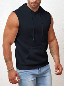 Sudadera con Capucha sin Mangas Personalizada para Hombre, Sudadera sin Mangas para Gimnasio, Sudadera con Capucha sin Mangas de Felpa Gruesa Informal para Hombre - Product Image 4