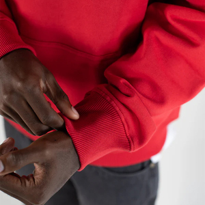 เสื้อสเวตเตอร์แบบสวมหัวมีฮู้ดทรงบ็อกซี่ฟิต100% สำหรับผู้ชายโอเวอร์ไซส์โลโก้แบบกำหนดเอง - Product Image 5