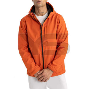 Men's Casual Winter Softshell Jacket with <b>Stand</b> Collar Front Logo Zipper Closure OEM Service Available with Multi-Color Option - Product Image 1
