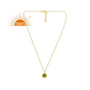 Collar con colgante de piedras preciosas de cuarzo peridoto doblete chapado en oro de 18 quilates de plata de ley superventas fabricante de joyería fina Demi - Product Image 3