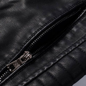 Veste en cuir de haute qualité pour hommes, noire, style streetwear, 2025, vestes en cuir véritable pour l'hiver - Product Image 5