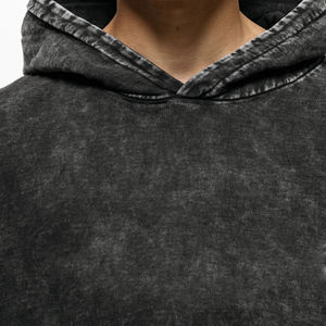 Sweat à capuche personnalisé respirant 100 % coton molletonné grande taille pour homme, coupe décontractée, logo vieilli, design délavé à l'acide, ODM - Product Image 5