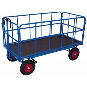 Chariot pliant industriel à quatre roues en maille tubulaire, robuste pour usage en entrepôt, personnalisable OEM - Product Image 1