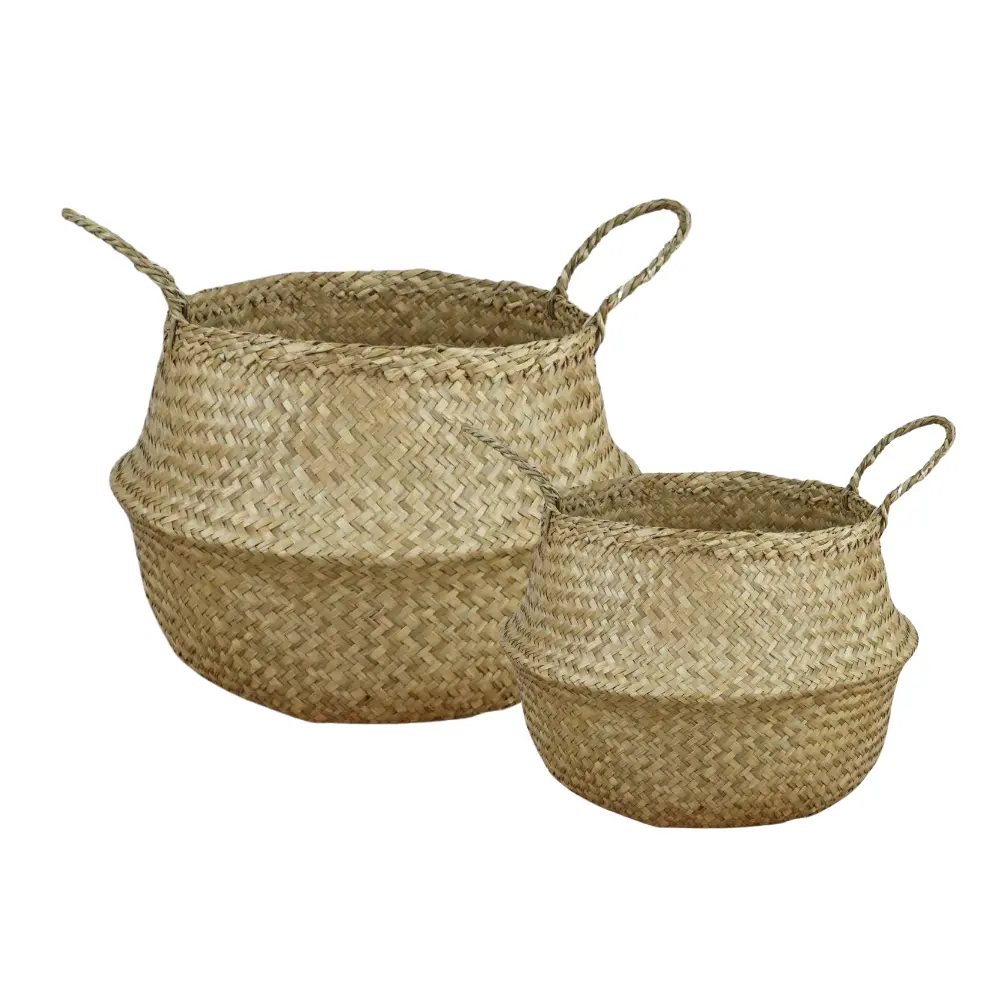 Affordable Luxury, Sustainable Living: Vietnamese SEAGRASS BELLY BASKETS Offer the Best of Both Worlds For Storage FlowerPot