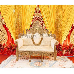 Maharaja Asian Wedding Stage Love Seat Decoración de boda india Sofá de estilo francés Tema moderno Wedding Stage Loveseat - Product Image 1