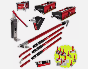 ชุดเครื่องมือติดเทปผนังยิปซัม ขนาด 10 นิ้ว 12 นิ้ว ใบมีดสี่เหลี่ยมและมุมฉาก DIY เหล็กคาร์บอนสูง ด้ามจับกันลื่น + ของแถมพิเศษ! |   4-603P - Product Image 1