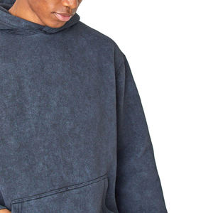 Sudadera con capucha lavada con ácido de 100% algodón de peso pesado personalizada para hombre, ropa informal de estilo callejero, Sudadera con capucha de invierno - Product Image 5