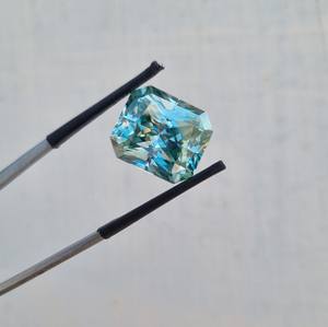 Diamante de moissanita azul radiante de 12 quilates, excelente claridad VVS, Diamante de moissanita de 20mm, joyería de Hip Hop personalizada - Product Image 6