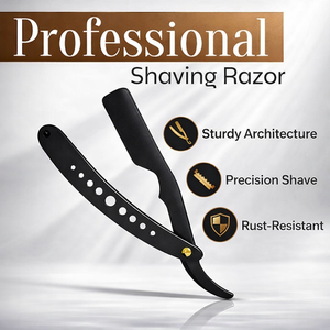 Rasoir droit professionnel pliable pour barbier, lame en acier inoxydable, manche ergonomique, outil de rasage - Product Image 1