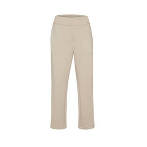 Pantalones anchos de punto beige con cintura elástica - Product Image 1