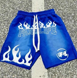 Short de lavage vintage pour hommes OEM short de lavage à l'acide brodé avec teinture au soleil vente en gros de shorts d'été lavés aux produits chimiques pour hommes - Product Image 3