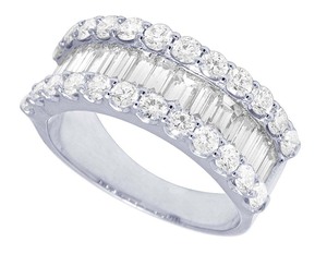 Hip Hop <b>Iced</b> Out 3.30 CT Bezel Set VVS Moissanite Round & Baguette Cut 925 Sterling Silver <b>Ring</b> for Women - Product Image 2