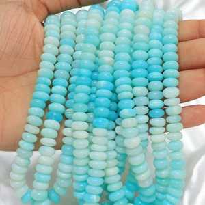 Cuentas redondas lisas de ópalo sombreado azul cielo Natural, cuentas de piedras preciosas sueltas de 6mm a 8mm para fabricación de joyas, suministro a granel al por mayor - Product Image 4