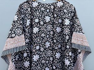 ชุดแม็กซี่เดรสพิมพ์ลายดอกไม้ผ้าคอตตอนลายดอกเชอร์รี่สีดำสำหรับผู้หญิงชุดเดรสลำลองธรรมชาติสำหรับใส่ไปทะเลฤดูร้อน - Product Image 3