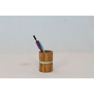 Organisateur de bureau le plus vendu porte-stylo et crayon en bois rond simple en métal, céramique et acrylique-pour horloge - Product Image 4