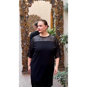 Vestido de Talla Grande con Adornos de Lentejuelas Negro - Product Image 4