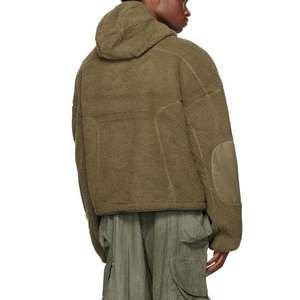 New OEM Street Wear Men Long Sleeve Paneled Construction <b>Elbow</b> <b>Patch</b> Kangaroo Pocket Polar Fleece High Quality Hoodies For Mens - Product Image 3