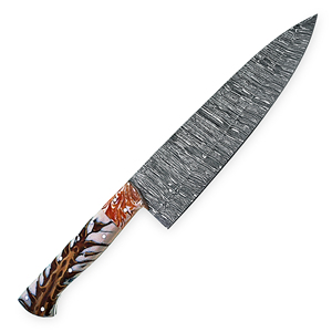 มีดทำครัวเหล็กดามัสกัสทำด้วยมือใบมีดคมแบบสั่งทำ - Product Image 1