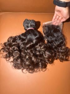 Extensión de cabello Remy indio crudo Virgen sin procesar de Grado Superior 100%, cabello humano rizado hinchable de alta calidad: no modelo permanente - Product Image 3