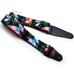 Sangle de guitare en polyester et impression par transfert thermique, nouveau style, vente directe d'usine, différents designs, ceintures de guitare personnalisées - Product Image 4