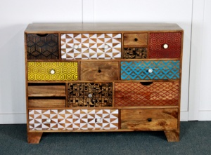 Assorted Luxury Solid Mango Wood <b>Sideboard</b> Multi-Functional Handmade & Handpainted Oak Style Furniture for Living Dining <b>Kitchen</b> - Product Image 4