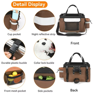 Panier de vélo pour animaux de compagnie facile à installer, imperméable, panier de guidon de vélo pour chien, panier de transport pour chien détachable, sac à dos de grande capacité, durable - Product Image 4