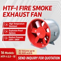 Ventilateur axial d'extraction de fumée et de gaz incendie HTF-I, ventilateur de ventilation de conduit à pression moyenne, 220V 380V, acier au carbone
