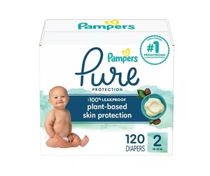 Pampers ผ้าอ้อมป้องกันบริสุทธิ์ขนาด2ชิ้น186ชิ้นคุณภาพสูงและแพ้ง่ายทำให้ลูกน้อยสบายตลอดทั้งเดือน - Product Image 1