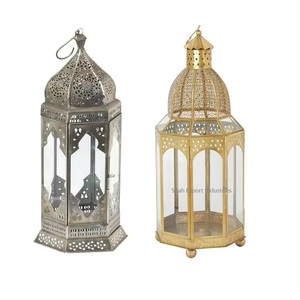 Ramadan & Eid Festival Home Decorated Gold Color Iron Candle <b>Lantern</b> Tabletop Decorative Hanging Candle <b>Lantern</b> - Product Image 5