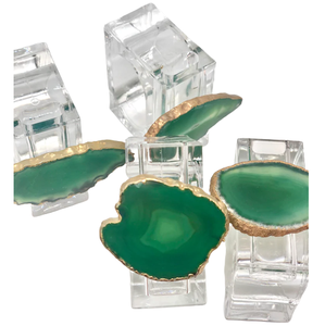 Elegante diseño fabuloso servilleteros acrílico con ágata accesorios de mesa de comedor hechos a mano mejor vajilla anillos de tejido decorativos - Product Image 1