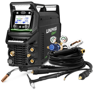 Soudeuse MIG portable, machine à souder à l'arc IGBT, alimentation de soudage à onduleur AC/DC avec écran tactile et manomètre de gaz - Product Image 1
