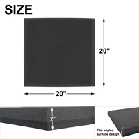 Panneaux de rembourrage mural en mousse noire haute densité Khampa, lot de 8, 20"x20"x2", réduction du bruit, protection contre les impacts, enclos de golf intérieur