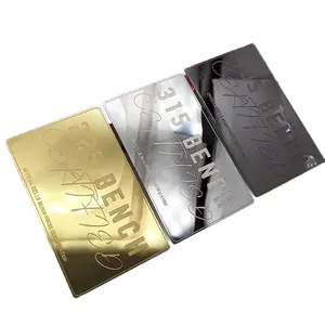 بطاقة عمل معدنية فاخرة عالية الجودة من الفولاذ المقاوم للصدأ مخصصة من WD بطاقة عمل معدنية سادة بحجم 85*54 ملم للنقش بالليزر