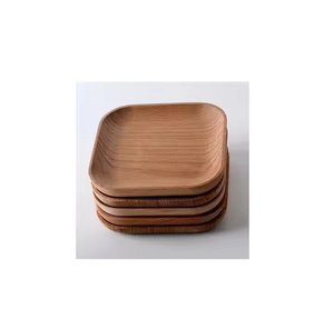 Assiette de service carrée en bois fait à la main en acacia polonais collations en bois assiettes alimentaires pour la maison Restaurant dîner Ware par glowin fashion - Product Image 6